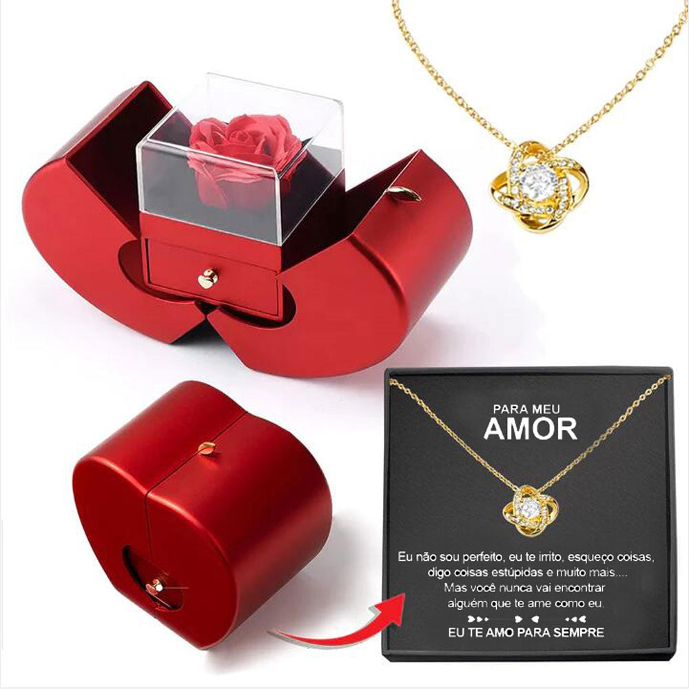 To My Love Necklace - With Real Rose