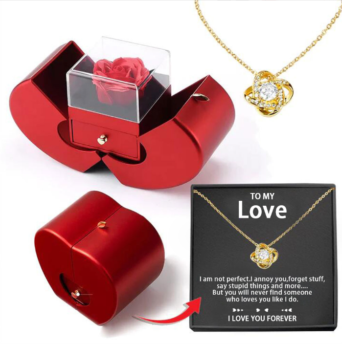 To My Love Necklace - With Real Rose