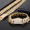 20MM 18K Gold/White Iced Out Diamond Bracelet/Chain