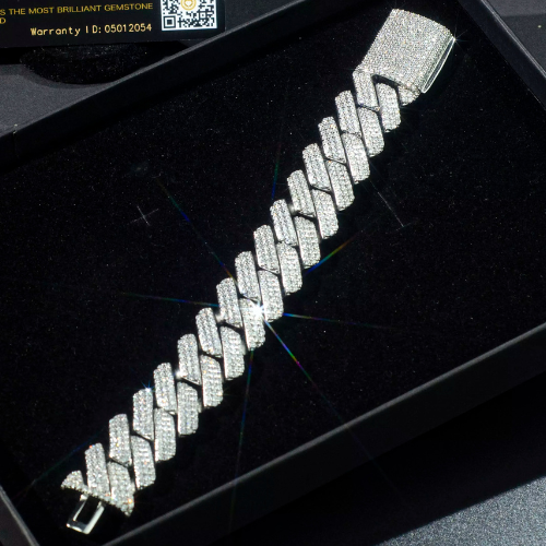 20MM 18K Gold/White Iced Out Diamond Bracelet/Chain