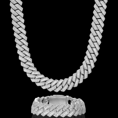 18MM VVS Diamond Baguette Cuban Link