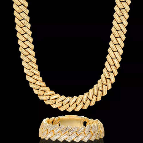 18MM VVS Diamond Baguette Cuban Link