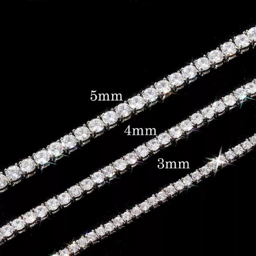 3MM/4MM/5MM Diamond Prong Tennis Bracelet/Chain