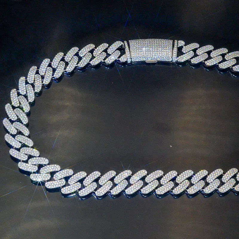 18k Plated Diamond Cuban Link Bracelet/Chain