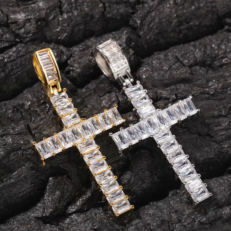 Baguette Diamond Cross Pendant