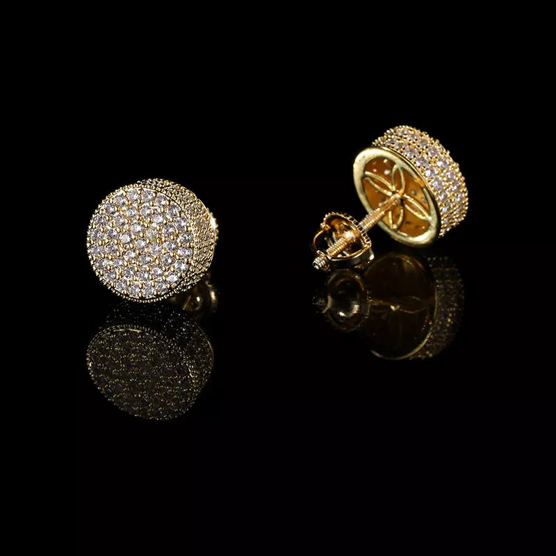 18K Fully Diamond Round Stud