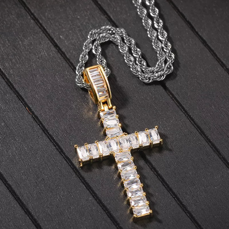 Baguette Diamond Cross Pendant