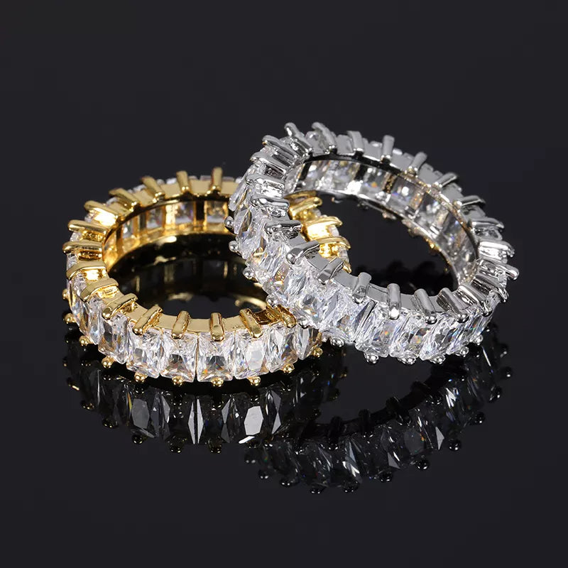 Iced Out Diamond Single Row Band