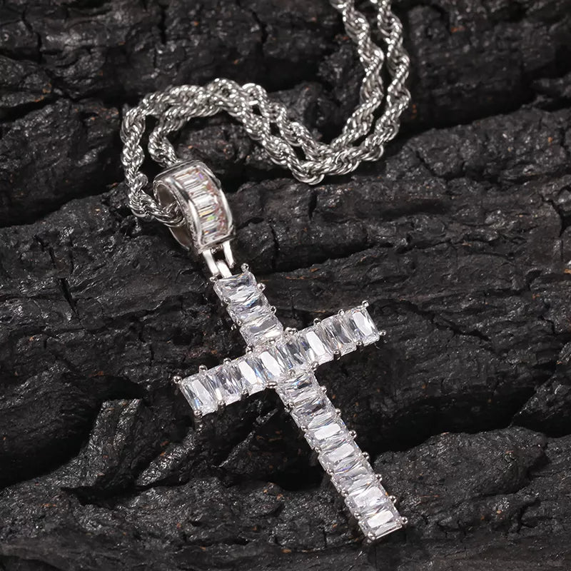 Baguette Diamond Cross Pendant