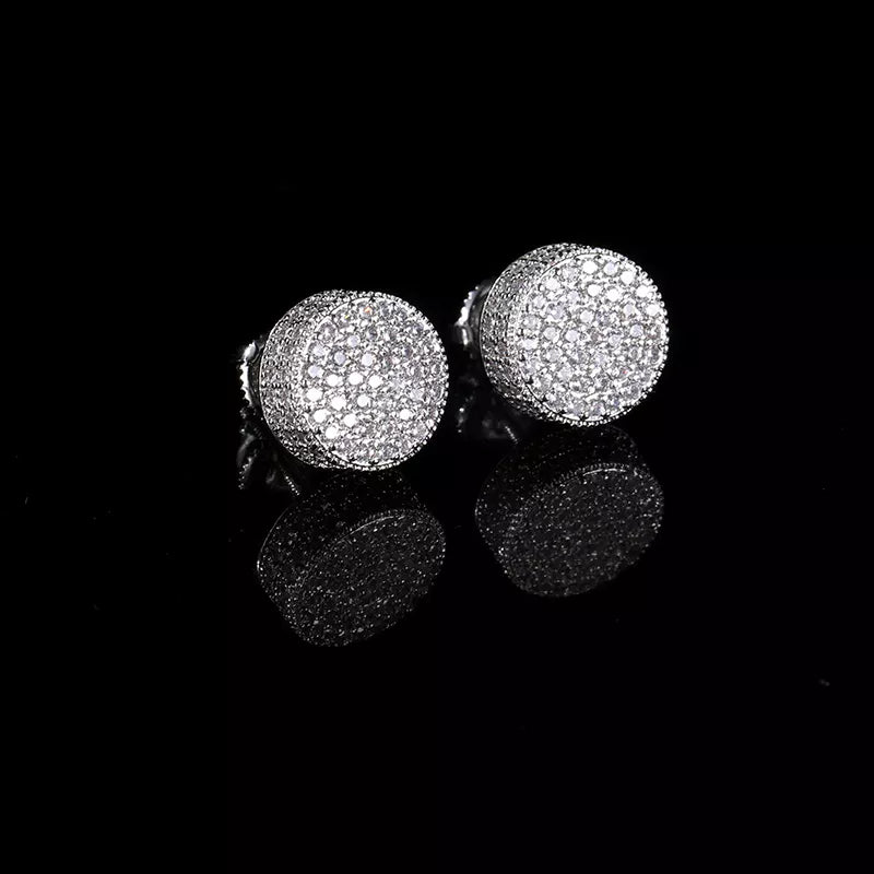 18K Fully Diamond Round Stud