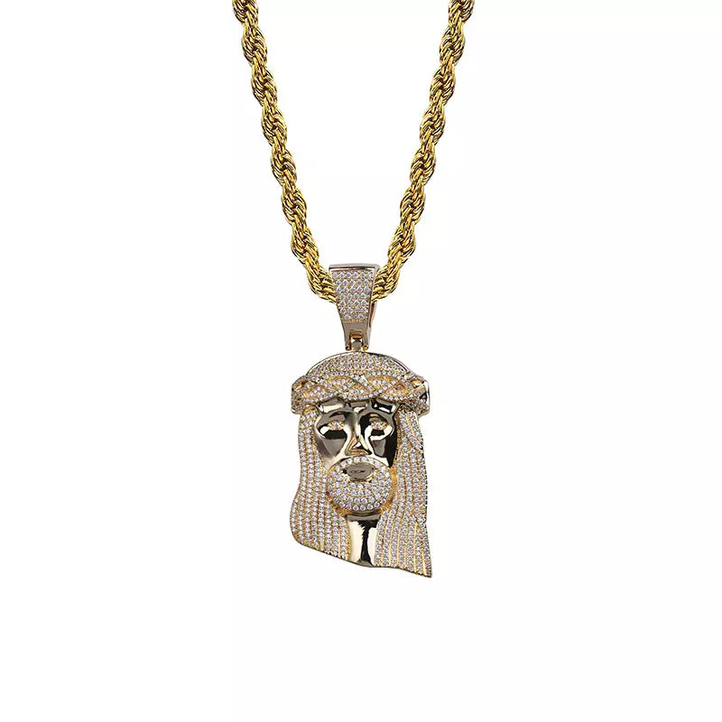 Jesus Head Diamond Pendant