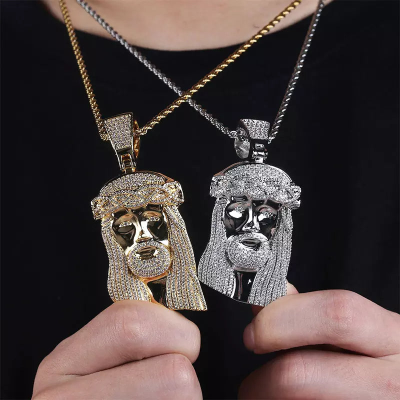 Jesus Head Diamond Pendant