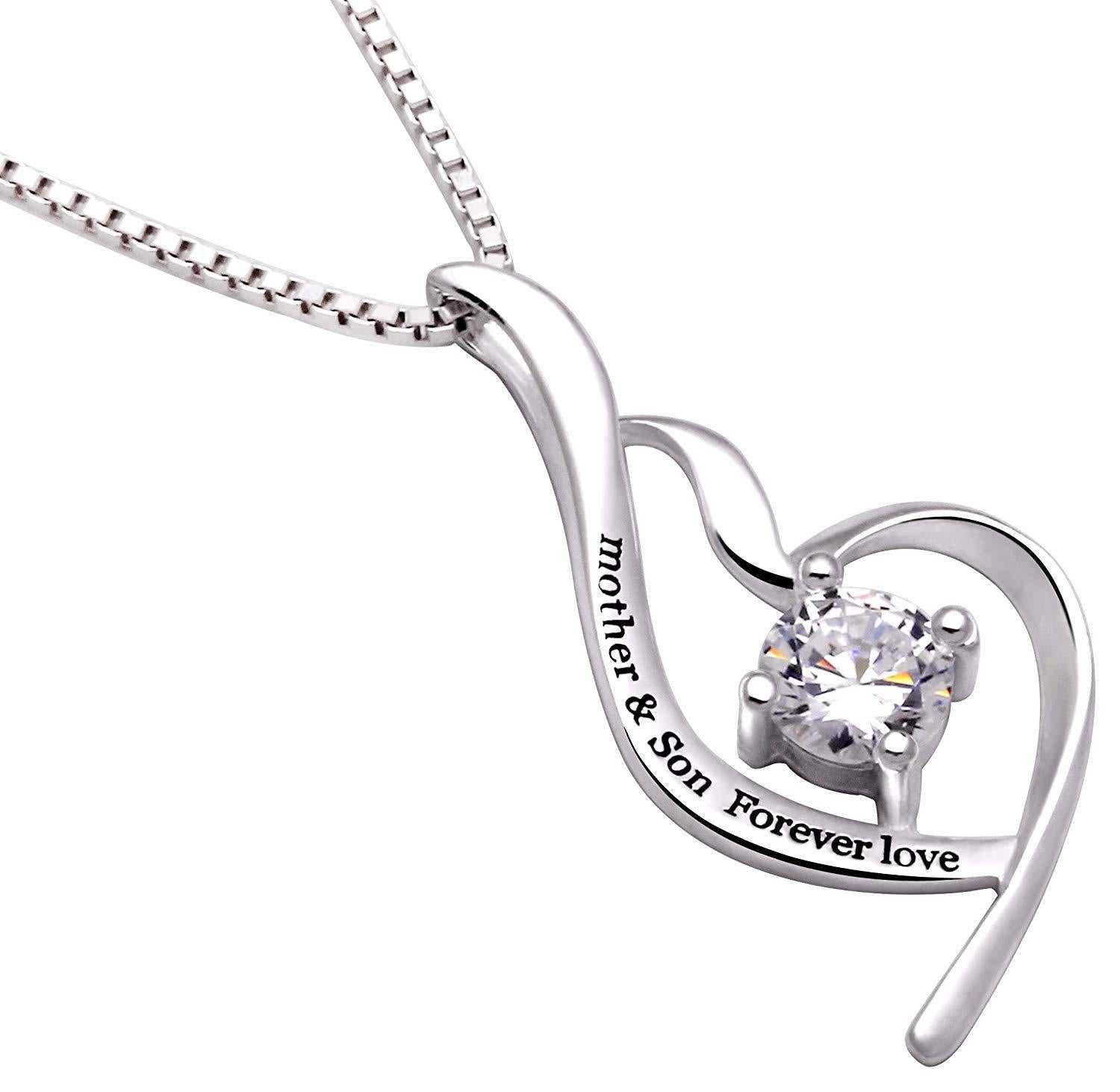 "Mother & Son Forever Love" Heart Necklace