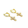 14k Cross Diamond Earring