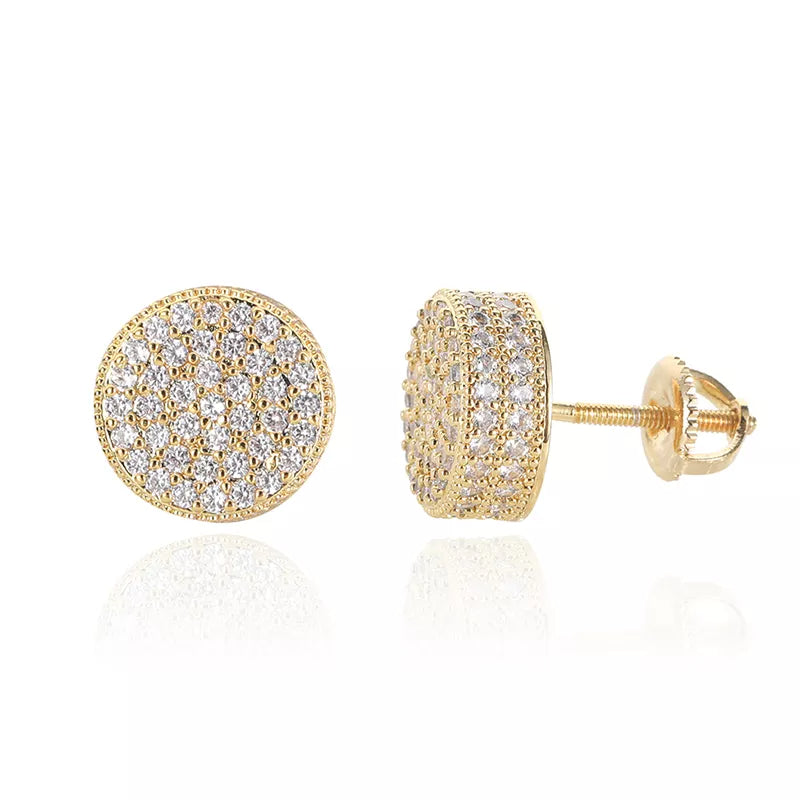 18K Fully Diamond Round Stud