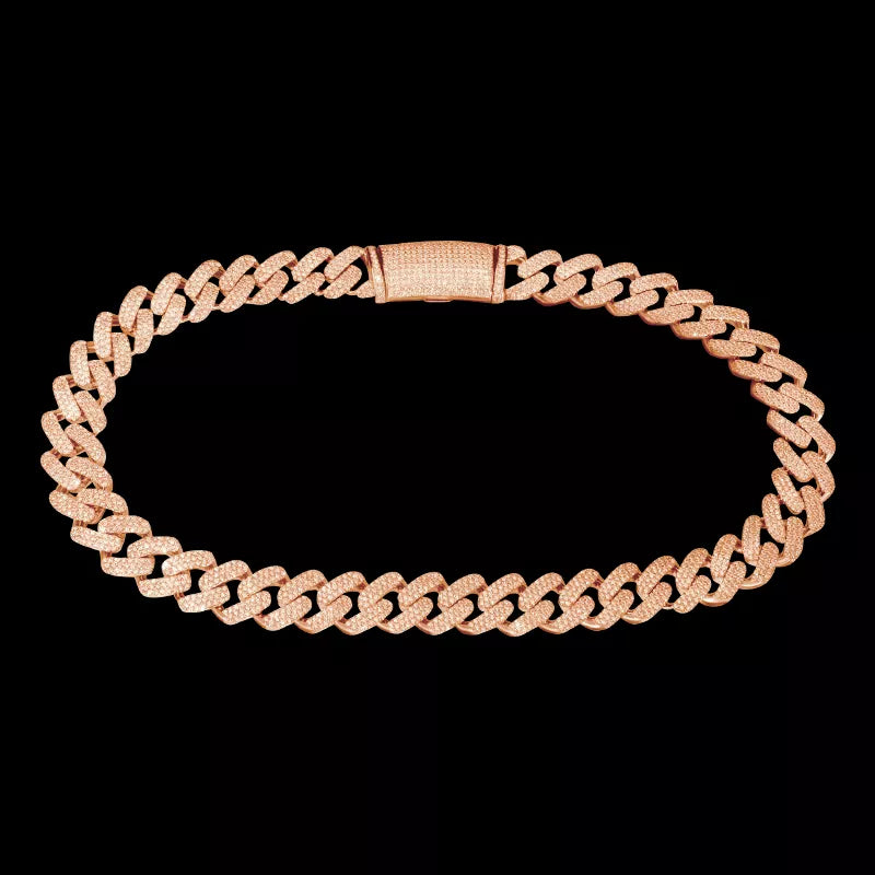 18k Plated Diamond Cuban Link Bracelet/Chain